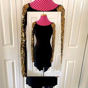 Black & Gold High-Low Dress (NWOT)